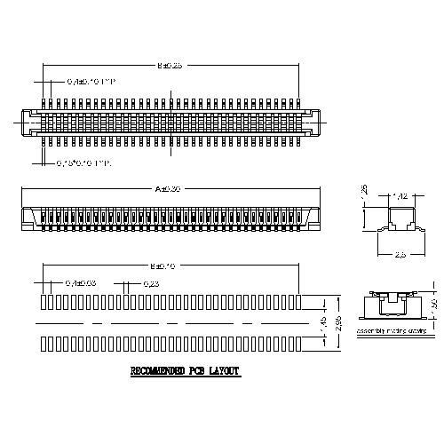 0.4mm Board to Board connector,male, mating Height=1.5mm BB0.4F-1.5XXX02