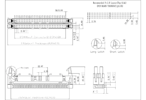 LHDR02 2.54mm Ejector Header 90°Double Layer LHDR02 2.54mm Ejector Header 90°Double Layer
